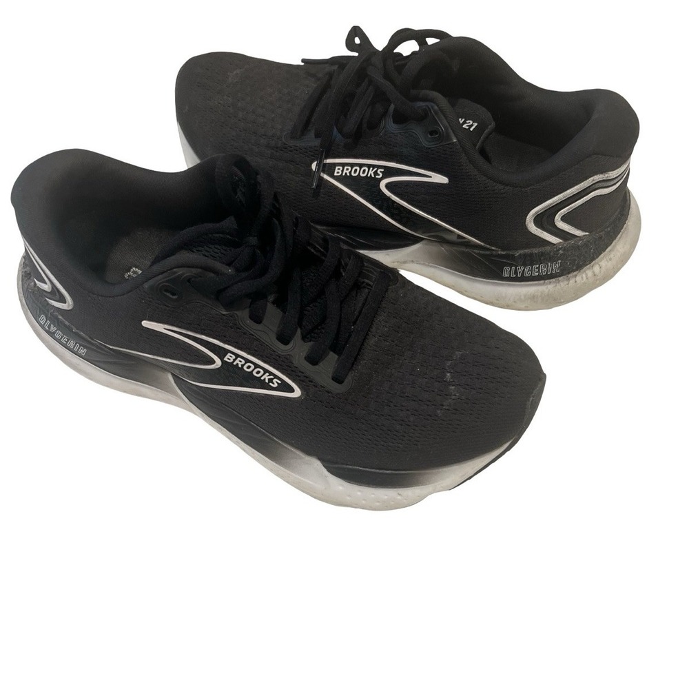 women's Brooks Glycerin 21 running shoes 7 D Wide Black/Grey/White 1204081D090